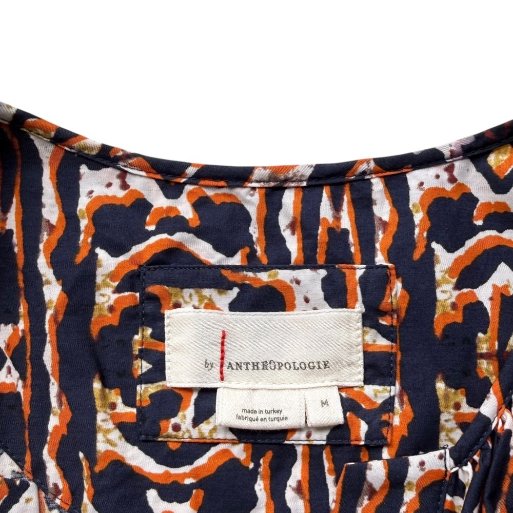 Anthropologie Somerset Maxi Dress Navy Orange Geometric Print Size M - Picture 8 of 10